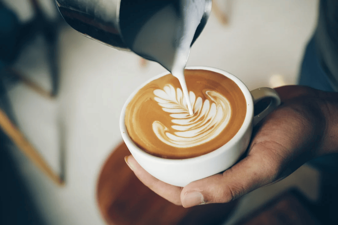 Latte art from above
