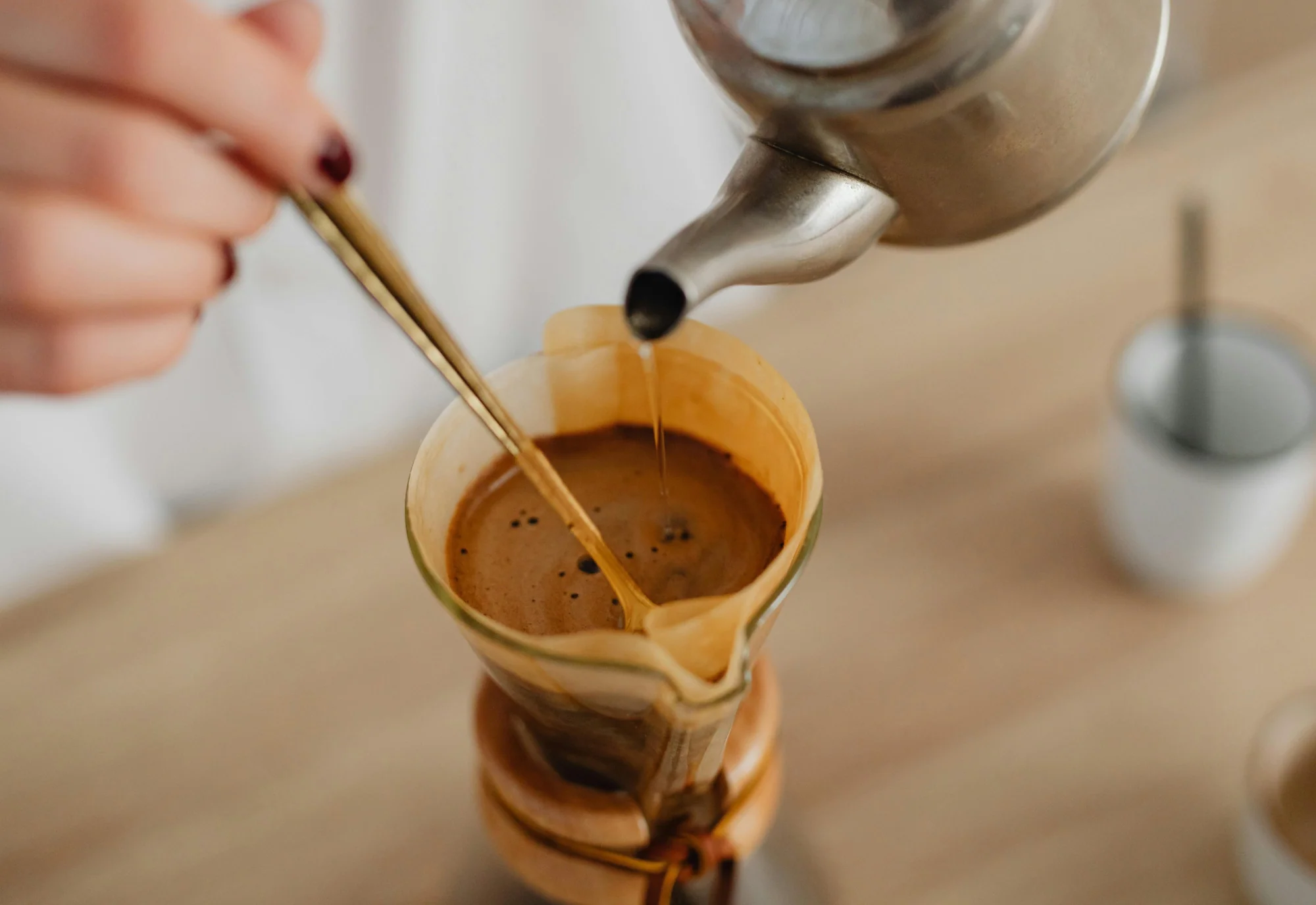 Coffee being brewed