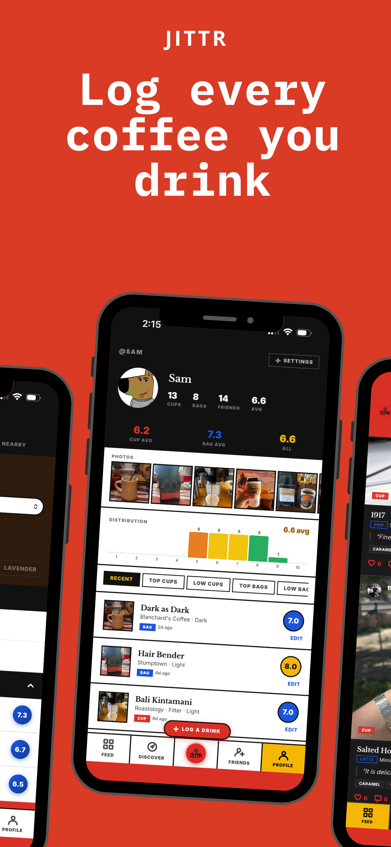 Log a drink screen